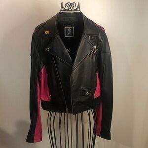 Juicy Couture Black and Pink Leather Jacket
